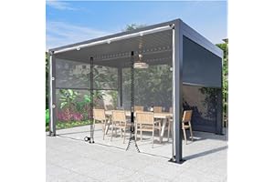 DLLY Durchsichtige Planen Außen Vorhänge, wasserdichte Planenvorhänge Mit Reißverschluss, Transparent PVC Planen Seitenwände, Seitenvorhänge Für Pergola/Gazebo, Anpassbar,WxH-2.5x2.2m/8.2 * 7.2ft