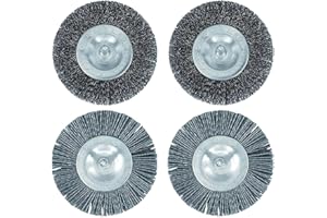 URPIZY 4 pièces - Brosse électrique avec poignée de rechange - Brosse de rechange - Compatible avec la plupart des tondeuses à tige (2 brosses métalliques, 2 brosses blons)