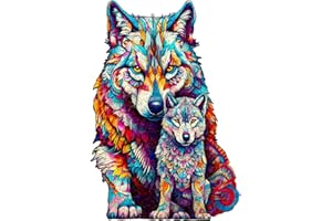 KAAYEE Holzpuzzle Erwachsene, 280pcs Wölfe Puzzle Holz, Wooden Puzzle Einzigartige Form Puzzleteile, Holz Puzzle 14+ Erwachsene Mit Geschenkbox Aus Holz (42 x 28.6 cm, L)