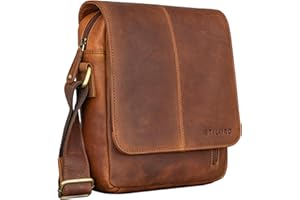 STILORD 'Matt' Mariconera Piel Auténtico para Hombres Bolso Vintage para Hombres Bolsito Mensajero Bolsa de hombro o Bandolera Cuero