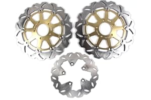 Arashi Disques de frein avant arrière pour S.u.z.u.k.i HAYABUSA GSXR 1300 1999-2007 Accessoires de moto GSX1300R GSX R1300 GSX-R 1300 GSXR1300 Or 2000 2001 2002 2003 2004 2005 2006