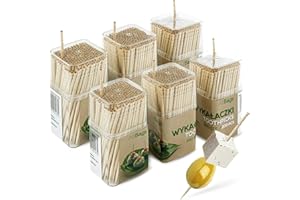 AllBags DREWNIANE WYKAŁACZKI: 1200 sztuk Wysokiej Jakości Bambusowe Wykałaczki Do Potraw Wykałaczki do Higieny Jamy ustnej, Przekąsek Koreczków, Dekoracji wypieków