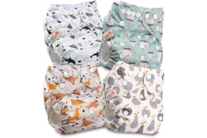 LITTLES & BLOOMZ Littles and Bloomz FLP2-0406 pielucha wielokrotnego użytku z kieszenią na dziecko, standardowy rozmiar, 4 pieluchy, FLP2-0406