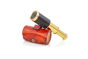 NAGINA INTERNATIONAL Set di telescopi in ottone massiccio da 15,2 cm, realizzato a mano, con borsa per il trasporto marrone per completare la tua collezione