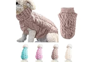 Ponacat Hundepullover, Rollkragenpullover, Strickpullover, Warmer Pullover, Strickpullover, Outwear, Mäntel, kaltes Wetter (Khaki/L)