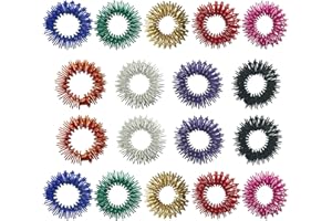 BLOOMIQUE 18PCS Spiky Sensory Finger Rings, Acupressure Rings Spikey Fidget Ring Fidget Sensory Toys Acupuncture Massage Rings Set for Silent Stress Reducer and Massager Improves Blood Circulation