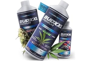 BUDXXL Dünger Set - Grow, Bloom, Blüte Booster - Made in Germany - Konzentrat mit Düngeschema, Growdünger für Wachstum und Blüte speziell für Cannabis, Ökologisch und vegan (2,25 Liter)