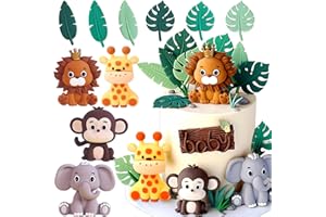 JeVenis decoración de tarta babyshower selva animales safari wild one dos salvajes jirafa mono