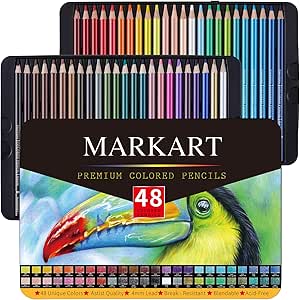 MARKART 48 Premium Colored Pencils Set, Ideal for Drawing Art ...
