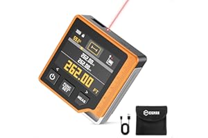 CIGMAN CD80 Medidor Láser 3 en 1 80m, Metro Láser con Cinta Métrica Digital, Pantalla LCD Retroiluminada, Batería Recargable 1000mAh, USB Tipo-C, Medición Multifunción