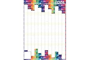 Studio Henki 2024 Wall Planner. A2 Vertical Year Planner - Glitch