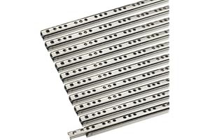 SOTECH Glissières de tiroir 5 paires (10 PIÈCES) Coulisse à sortie partielle KT1-10-H17-L246-NF Glissière à billes H : 17 / L : 246 mm