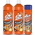 Mr. Muscle Sink and Drain Gel Cleaner Bundle, 2 x Drain Gel 1lt & 1 x Power Granules 500g