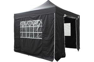 All Seasons Gazebos: Gazebo pop-up 3x3m completamente impermeabile con 4 pareti laterali Premium - Nero