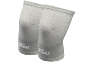 Bear KompleX Compression LITE Neoprene Knee Sleeves, Support for Workouts & Running. Sold in Pairs-Cross-fit Training, Weightlifting, Wrestling, Squats & Gym Use 4mm Thick, Unisex (Grey)(Large)