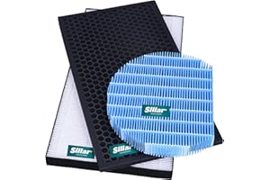 WESSPER Sillar Zestaw filtrów do oczyszczacza powietrza Sharp, Zestaw filtrów zamiennych pasujący do Sharp KC-D60EU - Hepa FZ-D60HFE + węgiel aktywny FZ-D60DFE + nawilżacz FZ-A61MFR