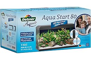 Dehner Aqua Aquarium Starterset 80, ca. 81 x 36 x 45 cm, inkl. Futter und Pflegeprodukten