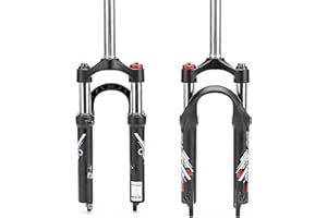 BUCKLOS 20 inch Coil Folding Bike Suspension Fork, Travel 50mm 28.6mm Threadless Straight Tube QR 9mm Crown Lockout Disc Brake Front Forks
