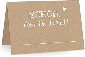 KuschelICH Premium Place Cards "Schön das Du da Bist mit Herz" [German Language]
