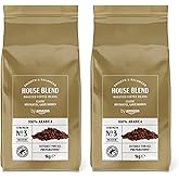 by Amazon 100% Arabica Granulo, tostatura media in chicchi, 2 kg, 2 confezioni da 1 kg - Certificato Rainforest Alliance, Caf