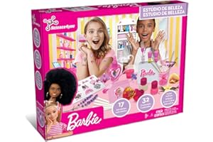 Science4you Estudio de Belleza de Barbie - Kit de Manualidades para Niñas Hace Jabones, Tatuajes Temporales para Niñas, Regalo de Barbie para Niñas