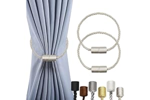 OCIOLI 2 Juegos de Correas de Cortinas magnéticas Correas de Cortinas Correas de Cortinas al Aire Libre Correas de Cortinas Modernas Correas de Cortinas de Cuerda (Beige, 2)