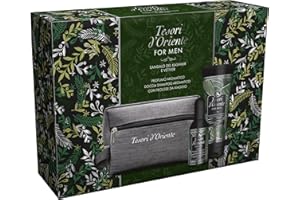 Tesori d'Oriente Set Regalo Uomo, Profumo Aromatico 100 ml e Doccia Shampoo 250 ml, Fragranza Sandalo del Kashmir e Vetiver, Confezione Regalo, Trousse