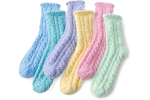 Niofind Przytulne skarpety damskie, zimowe, ciepłe, puszyste skarpety, grube, miękkie, termiczne, skarpety do domu, skarpety do łóżka, takie jak prezenty świąteczne dla kobiet, 36-42