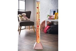 Global Gizmos 45159 Fish Bubble Lamp / Sea Creature, Jellyfish & Seahorse Design / 90cm Tall / 7 Separate Changing Colours Create Unique Sensory Experience / Metallic Rose Gold Colour