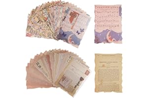 TRAUMARKEU Carta Scrapbooking Vintage,50 Fogli Carta Decorativa Vintage per Album.Stampa Solo Fronte.Carta da Lettere(17x12cm),Multicolore Accessori Materiale Creative Paper Decorativa Fogli di Carta Fai da Te