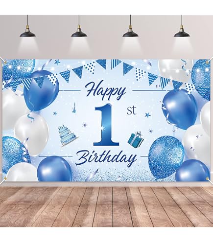 Geburtstag Hintergrund Banner 180x110 Cm – Happy Birthday Dekoration, Polyester, Mit Band