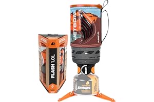 Jetboil Flash 1.0L Portable Fast Boil Stove for Camping and Backpacking with 1-Step Auto Ignition, New for 2025, Propane/Isobutane Burner with Cooking Cup, Mountainscape