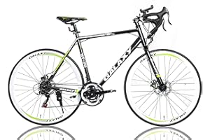 LEONX Road Racing Bike Bicycle 700C Wheels with 21 Speed Gears Lightweight 56cm Frame Road Bicycle & Dual Disc Brake