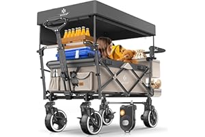 KESSER® GTS-9100 - Carrello pieghevole con tetto, portata fino a 150 kg, con ruote in gomma dura e freni di stazionamento anteriore/posteriore, con serratura, copertura, intemperie e protezione da