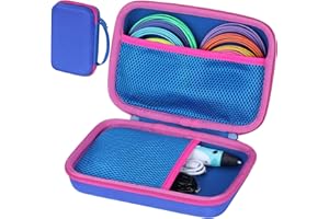 Peyyargo Hard Étui de Protection Compatible avec MYNT3D Stylo Super 3D / FreeSculpt Stylo 3D / SCRIB3D Stylo d'impression 3D P1 (Bleu + Rose Rouge)