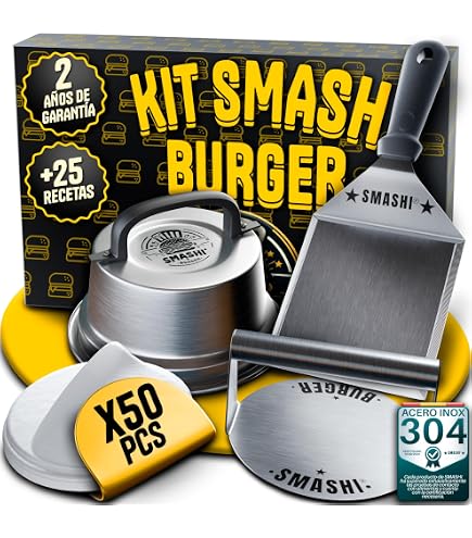 Pressa Per Hamburger In Acciaio Inox 304 Con Manico In Legno – Smash Burger Tonda 14 Cm, Antiaderente, Facile Da Pulire - 4