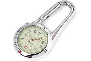 WONOLO Clip on Carabiner Luminous Face FOB Watch Digital for Doctors Nurses Paramedics Chefs Sport Unisex Men Women