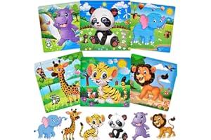 MOJIGE Puzzle Con Cornice per Bambini - 20 Pezzi, Tema Animale, in Legno, Gioco Cognitivo, Regalo di Compleanno