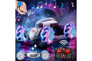 YTKIH 3 in 1 Ferngesteuertes Auto ab 6 7 8 9 10 Jahre,2,4 GHz 4WD RC Auto mit Handsteuerung,Doppelseitige Rotierende Off-Road mit Musik und Licht,Spielzeug Weihnachten Geschenke für Jungen Mädchen