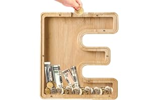 Bemaystar Wooden Letter-Money-Box Piggy-Bank Initial Letters Kids Money Box Coin Bank Birthday Gift