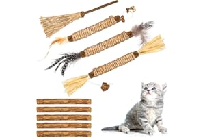 Bestomrogh 9pcs Silvervine Chew Sticks,Cat Chew Sticks Toys Kitten Teething Toys Cat Teeth Nip for Cat Teething Cat Teeth Cleaning and Stress Release