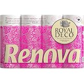 RENOVA Toilet Paper, 4 Layers, 12 Rolls, Decorated White Scented | 4-ply, decorated and scented white paper, 12 rolls, decora