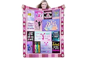 ‎DOMGOGE Cheerleader-Decke, Geschenke für Mädchen, Cheerleader-Decke, Geschenke für Teenager, Frauen, Cheerleader, Geburtstagsgeschenk für Cheer-Team-Liebhaber, Couch, 130x152 cm