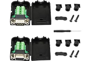 CERRXIAN DB9 Adapter RS-232 Serial Interface DB9 Stecker und DBP Female Connector (1 Paar) Black nut Plug