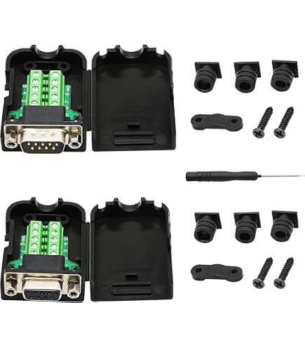 Connecteur D-SUB DB15 VGA 3 Rangées Mâle + Femelle 15 Broches Avec Couvercle - Paire Cerrxian