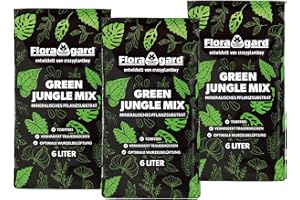 Floragard Green Jungle Mix 18 L (3×6 L) – mineralisches Pflanzsubstrat für Monstera, Philodendron – sorgt für optimale Drainage & gesundes Wurzelwachstum – ideal für anspruchsvolle Zimmerpflanzen