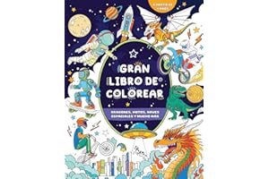 Gran libro de colorear para niños: A partir de 4 años: Dragones, motos, naves espaciales y mucho más