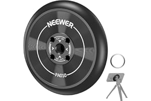 NEEWER Magnetic Mobile Phone Tripod Mount Adapter with Self-Adhesive Magnetic Ring, Compatible with MagSafe iPhone 15 Pro Max 15 Plus 14 13 12, 1/4 Inch Thread for Films, Selfie Rod Ring Light, PA010