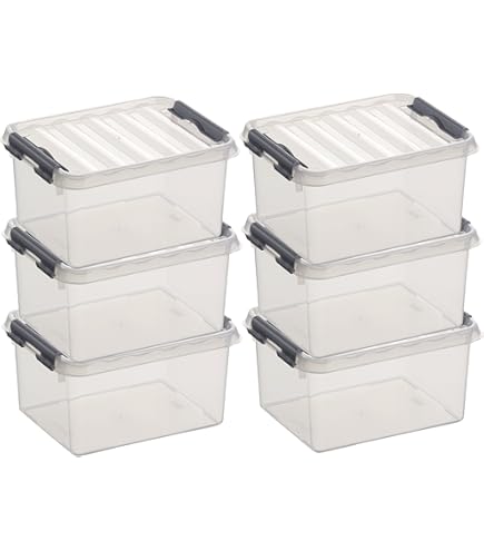 3x Sunware Q-Line Boîtes De Rangement / Boîtes De Rangement 15 Litres 40 X 30 X 18 Cm Plastique Boite De Rangement Format A4 Boite De Rangement Plastique Transparent Rouge