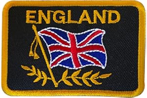 ELLU Embroidered England Flag Patch Badge Union Jack UK Iron Sew On Jacket Shirt Bag